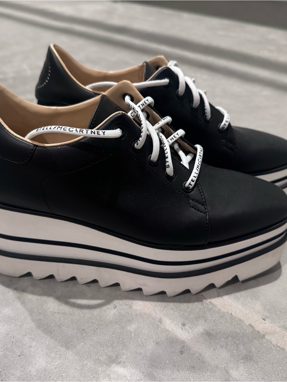 Stella McCartney Elyse Black & White Platform Sneakers